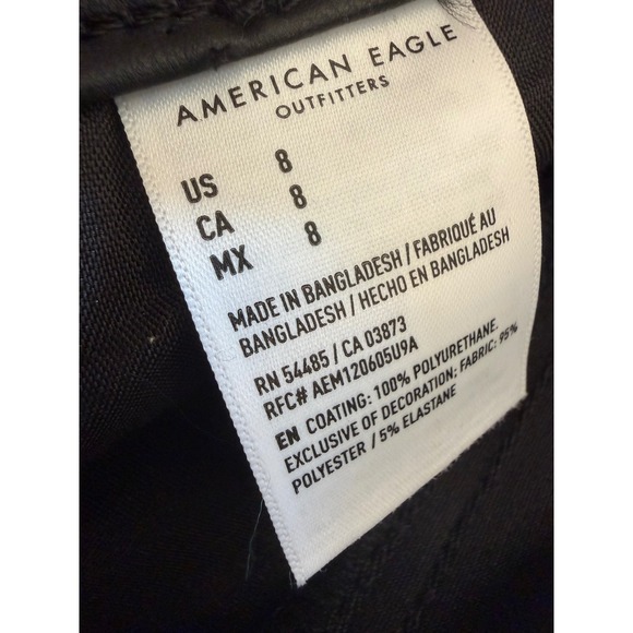 American Eagle Black Faux Leather Super Stretch Shorts High Waisted Size 8 NWT - Picture 5 of 10